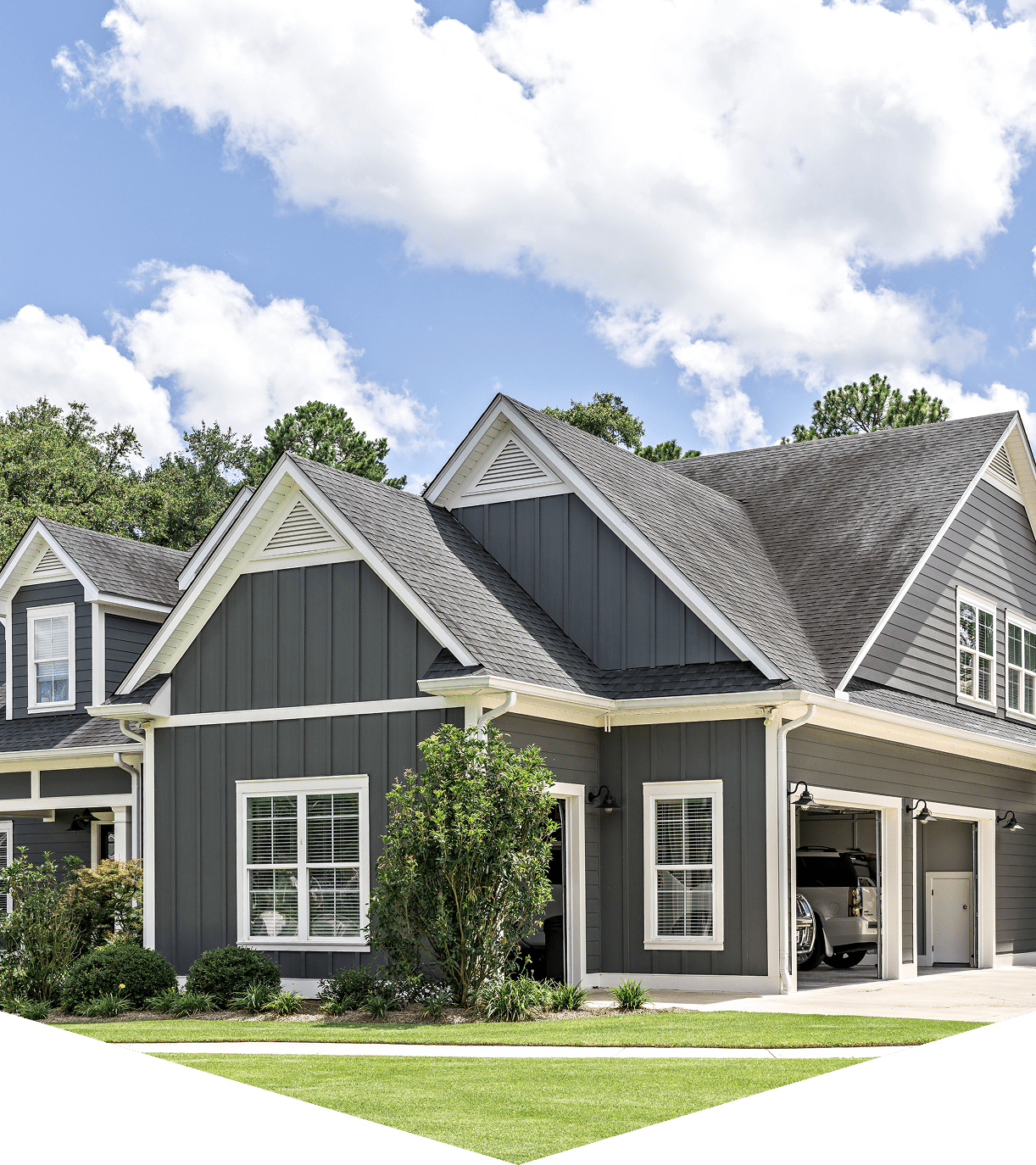 A large house with many windows and doors.